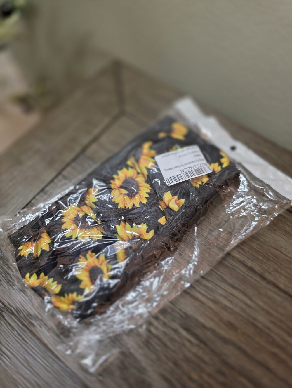 Sunflower Steering Wheel Cover - Black & Yellow